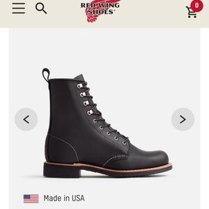 Red Wing Shoes Black Lace Up Boots